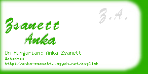 zsanett anka business card